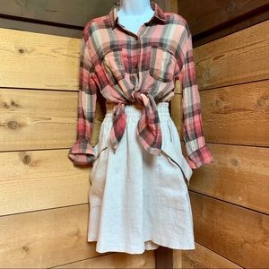 Free People Flannel Shirt with Net Back